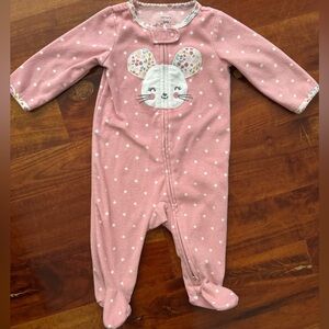 Carter’s Pink Mouse Fleece Onesie